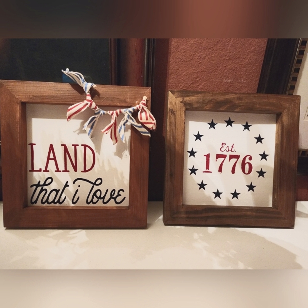 Handmade Rustic Patriotic Picture Frames